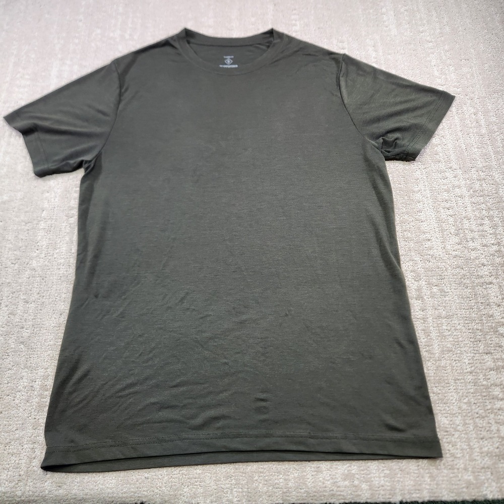 Bluffworks Shirt Men Small Threshold Crewneck Green Classic Stretch Quick dry
